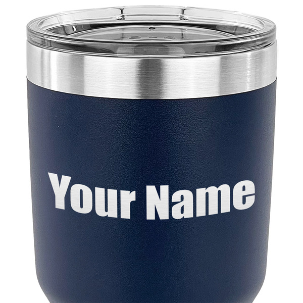 Block Name 30 oz Stainless Steel Ringneck Tumbler - Navy - CLOSE UP
