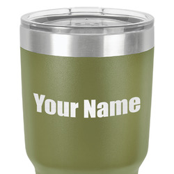 Block Name 30 oz Stainless Steel Tumbler - Olive - Single-Sided (Personalized)