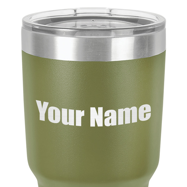 Block Name 30 oz Stainless Steel Ringneck Tumbler - Olive - Close Up