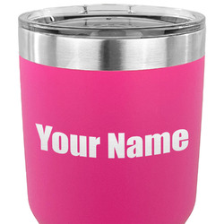 Block Name 30 oz Stainless Steel Tumbler - Pink - Single Sided (Personalized)