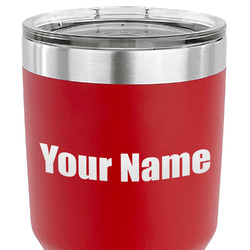 Block Name 30 oz Stainless Steel Tumbler - Red - Single Sided (Personalized)