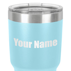 Block Name 30 oz Stainless Steel Tumbler - Teal - Single-Sided (Personalized)