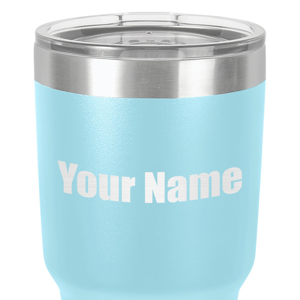 Block Name 30 oz Stainless Steel Ringneck Tumbler - Teal - Close Up