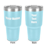 Block Name 30 oz Stainless Steel Tumbler - Teal - Double-Sided (Personalized)