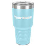 Block Name 30 oz Stainless Steel Tumbler - Teal - Single-Sided (Personalized)