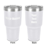 Block Name 30 oz Stainless Steel Tumbler - White - Double-Sided (Personalized)