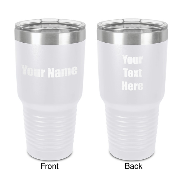 Custom Block Name 30 oz Stainless Steel Tumbler - White - Double-Sided (Personalized)