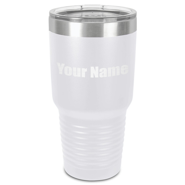 Custom Block Name 30 oz Stainless Steel Tumbler - White - Single-Sided (Personalized)