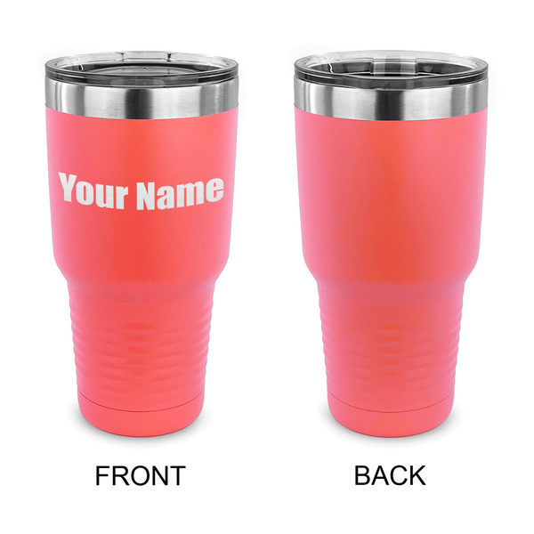 Block Name 30 oz Stainless Steel Ringneck Tumblers - Coral - Single Sided - APPROVAL