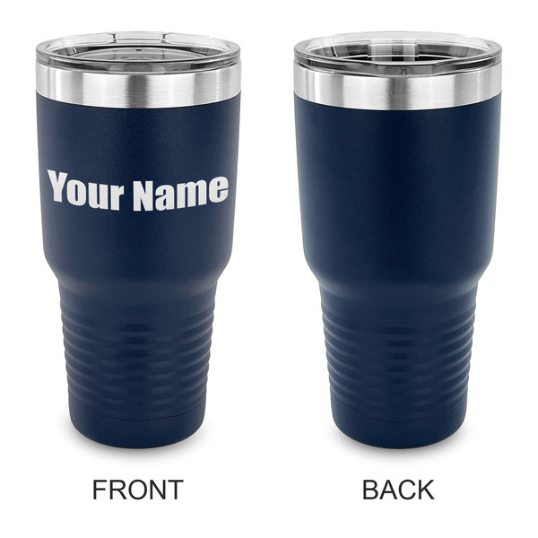 Block Name 30 oz Stainless Steel Ringneck Tumblers - Navy - Single Sided - APPROVAL