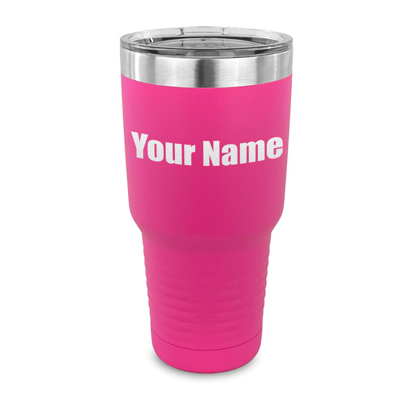 Custom Block Name 30 oz Stainless Steel Tumbler - Pink - Single Sided (Personalized)