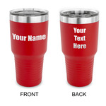 Block Name 30 oz Stainless Steel Tumbler - Red - Double Sided (Personalized)