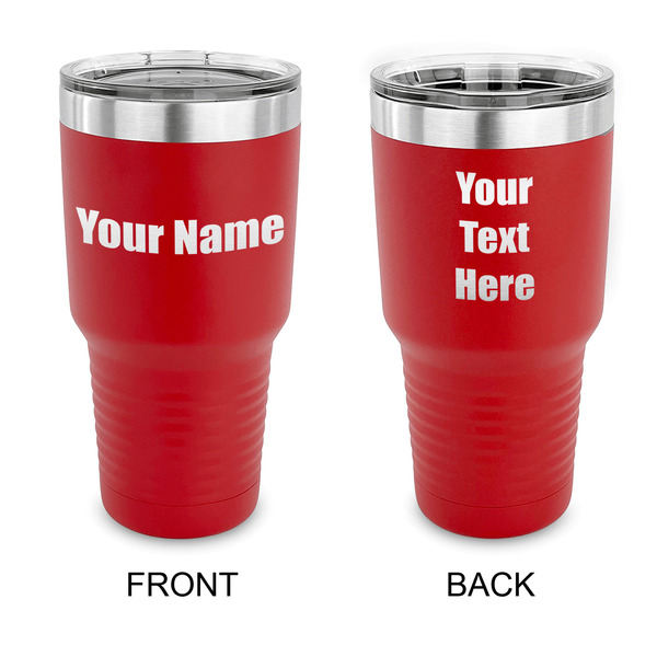 Custom Block Name 30 oz Stainless Steel Tumbler - Red - Double Sided (Personalized)