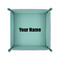 Block Name 6" x 6" Teal Leatherette Snap Up Tray - FOLDED UP