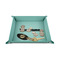 Block Name 6" x 6" Teal Leatherette Snap Up Tray - STYLED
