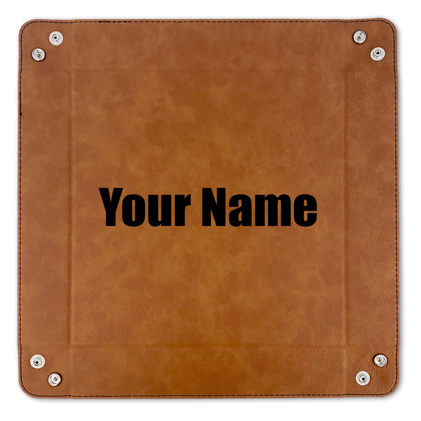 Block Name 9" x 9" Leatherette Snap Up Tray - APPROVAL (FLAT)