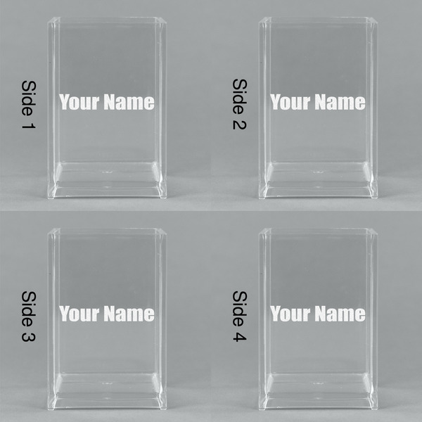 Block Name Acrylic Pen Holder - All Sides