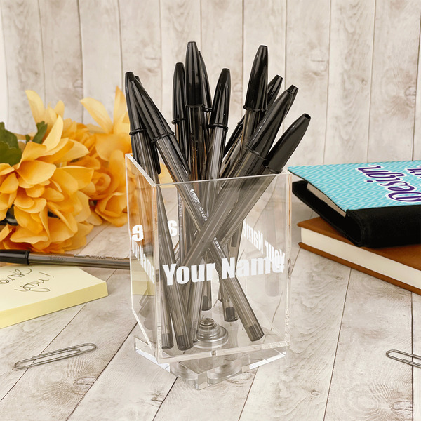 Block Name Acrylic Pencil Holder - IN CONTEXT