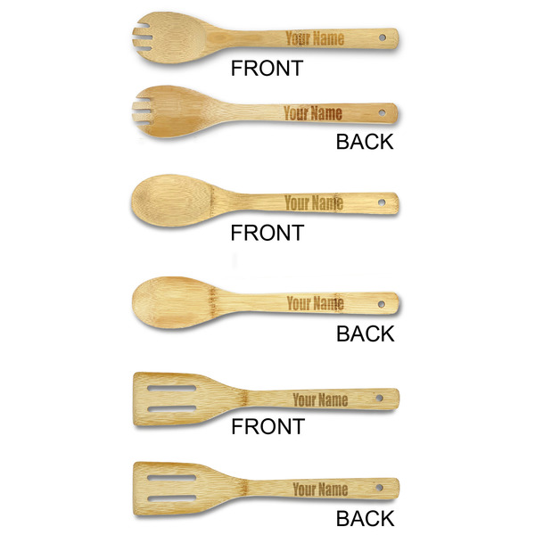 Block Name Bamboo Cooking Utensils Set - Double Sided - APPROVAL