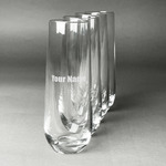 Block Name Champagne Flute - Stemless Engraved (Personalized)