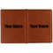 Block Name Cognac Leather Passport Holder Outside Double Sided - Apvl