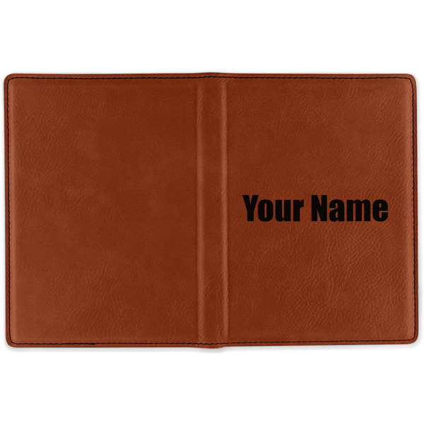 Block Name Cognac Leather Passport Holder Outside Single Sided - Apvl