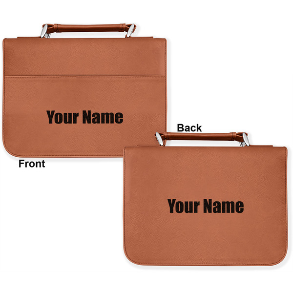 Block Name Cognac Leatherette Bible Covers - Large Double Sided Apvl