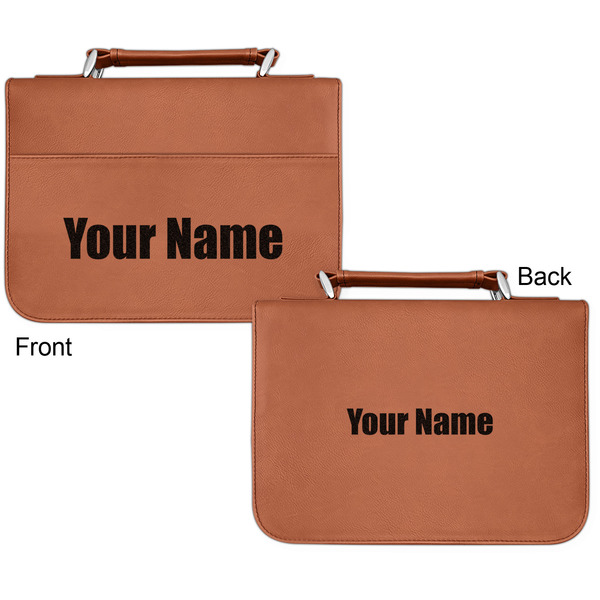 Block Name Cognac Leatherette Bible Covers - Small Double Sided Apvl