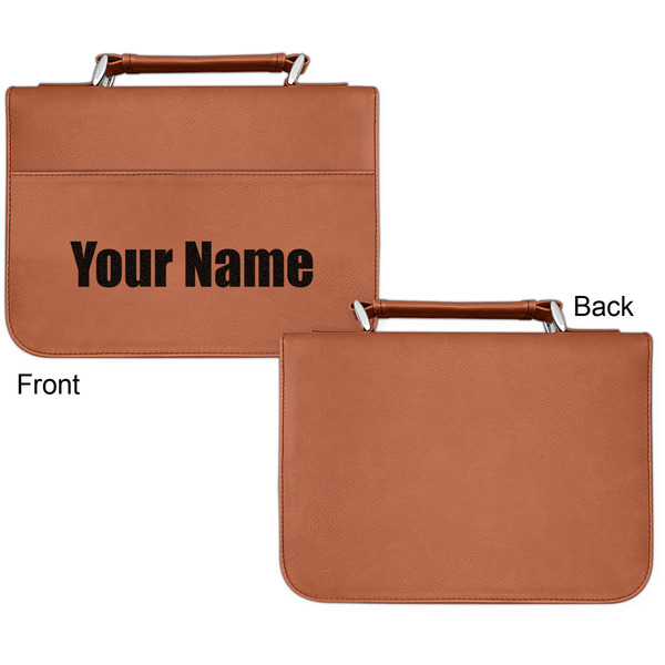 Block Name Cognac Leatherette Bible Covers - Small Single Sided Apvl