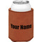 Block Name Cognac Leatherette Can Sleeve - Single Front