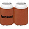 Block Name Cognac Leatherette Can Sleeve - Single Sided Front and Back