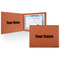 Block Name Cognac Leatherette Diploma / Certificate Holders - Front and Inside - Main