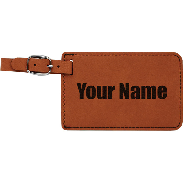 Custom Block Name Leatherette Luggage Tag (Personalized)