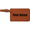 Block Name Cognac Leatherette Luggage Tags