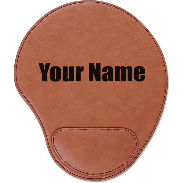 Custom Block Name Leatherette Mouse Pad with Wrist Support (Personalized)