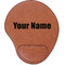 Block Name Cognac Leatherette Mouse Pads with Wrist Support - Flat