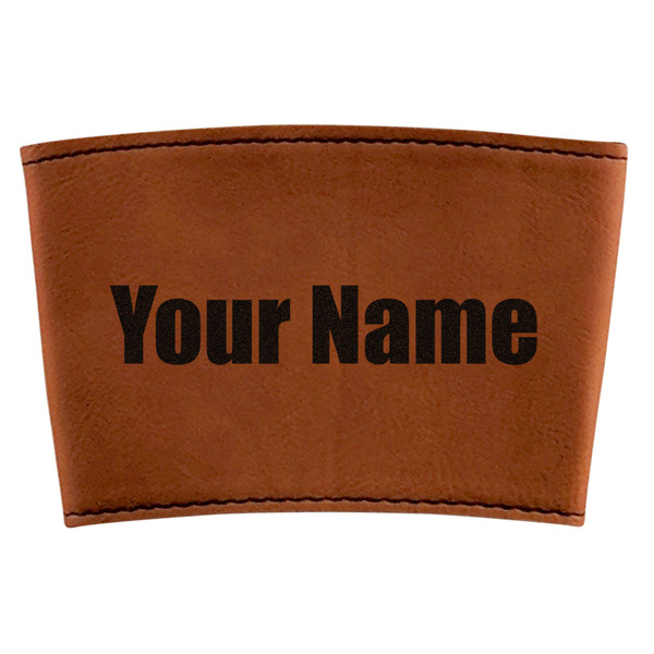Custom Block Name Leatherette Cup Sleeve (Personalized)