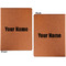 Block Name Cognac Leatherette Portfolios with Notepad - Large - Double Sided - Apvl