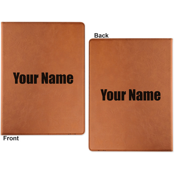 Block Name Cognac Leatherette Portfolios with Notepad - Small - Double Sided- Apvl