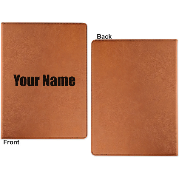 Block Name Cognac Leatherette Portfolios with Notepad - Small - Single Sided- Apvl