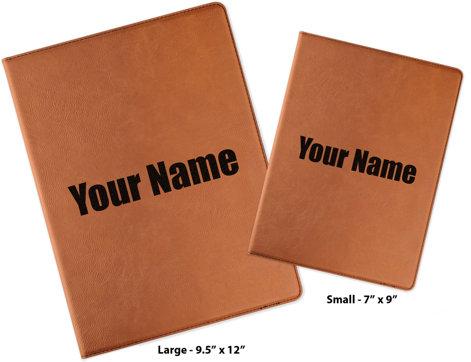Custom Block Name Leatherette Portfolio with Notepad (Personalized