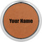 Block Name Leatherette Round Coaster w/ Silver Edge (Personalized)