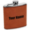 Block Name Cognac Leatherette Wrapped Stainless Steel Flask
