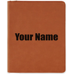 Block Name Leatherette Zipper Portfolio with Notepad - Single Sided (Personalized)