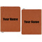 Block Name Cognac Leatherette Zipper Portfolios with Notepad - Double Sided - Apvl