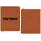 Block Name Cognac Leatherette Zipper Portfolios with Notepad - Single Sided - Apvl
