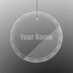 Block Name Engraved Glass Ornament - Round (Personalized)