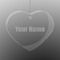 Block Name Engraved Glass Ornaments - Heart