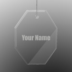 Block Name Engraved Glass Ornament - Octagon (Personalized)