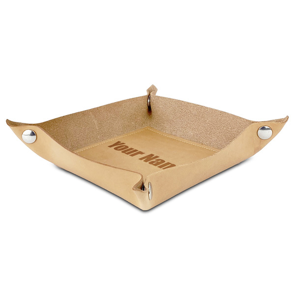 Block Name Genuine Leather Valet Trays - ANGLE (folded)